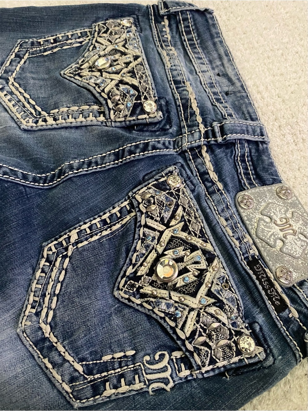 Vintage Miss Me Skinny Jeans Embellished